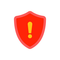 Security Alert Shield Icon with Warning Symbol for Cyber Protection