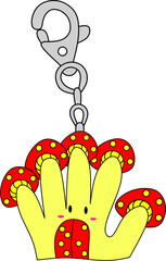 Cute Mushroom Hand Keychain