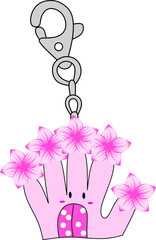 Pink Hand Character Keychain
