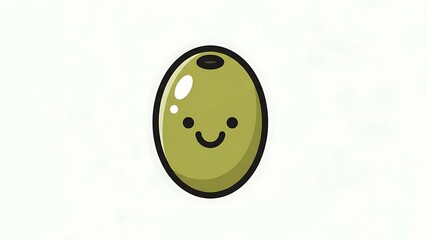 Cartoon Olive with Happy Facial Expression.