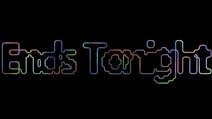 Retro Pixel Art Text Ends Tonight with Rainbow Outline on transparent Background