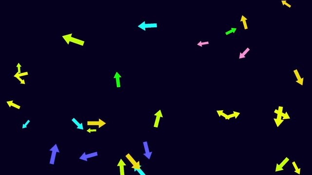 Colorful Arrows Floating on Dark Background direction