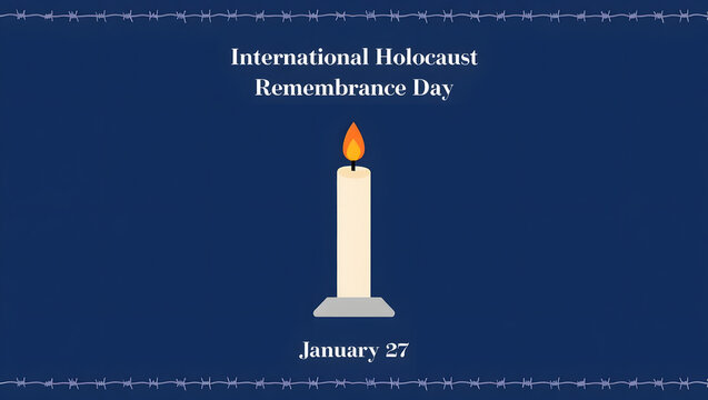 International holocaust remembrance day commemoration on january 27 with a symbolic candle