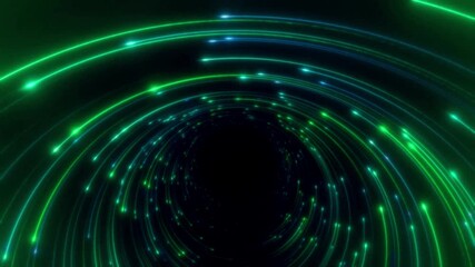 Swirling Green Light Trails in Dark Tunnel abstract - Powered by Adobe