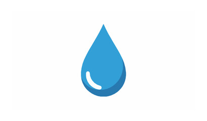 Rounded water drop logo icon flat vector illustration
