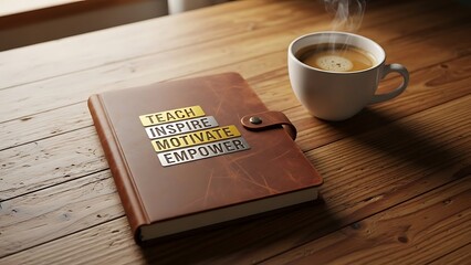 Teach Inspire Motivate Empower Leather Notebook