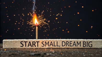 Sparkler ignites message about dreams on wood