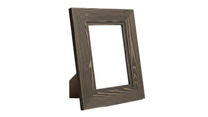 Dark Brown Wooden Picture Frame on White Background With Space for Text or Image_00x.png