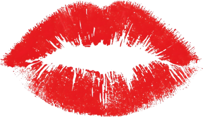 red lipstick kiss