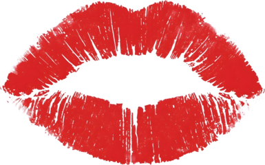 red lipstick kiss
