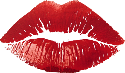 red lipstick kiss
