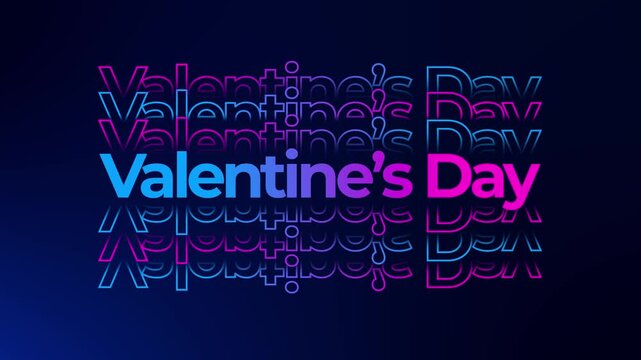 valentine&rsquo;s day text word lettering inscription typography animation, animated Stacked Repeated vertical layered Text Animation, Stacking Text Seamless Title Scrolling Motion Graphics blue pink gradie