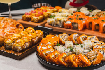 sushi set on the table