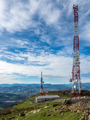 Telecommunication towers providing network coverage on rural mountain