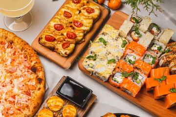 sushi set on the table