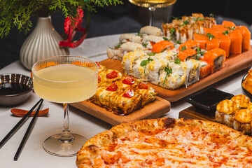 sushi set on the table