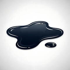 Dark liquid spill isolated on transparent background illustration