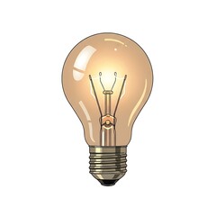 Illuminated light bulb on transparent background