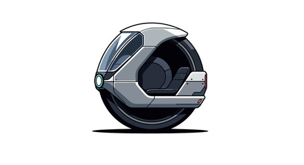 Futuristic single wheel vehicle on white background © jaka-Stock