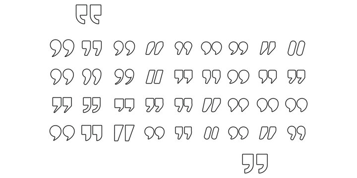Set of quote mark icons isolated on white background.Quotation marks.Black quotes icon collection.