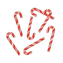 Scattered Candy Canes Holiday Decoration Illustration