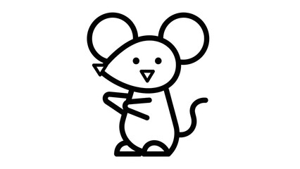 Simple Cartoon Mouse Character Illustration.