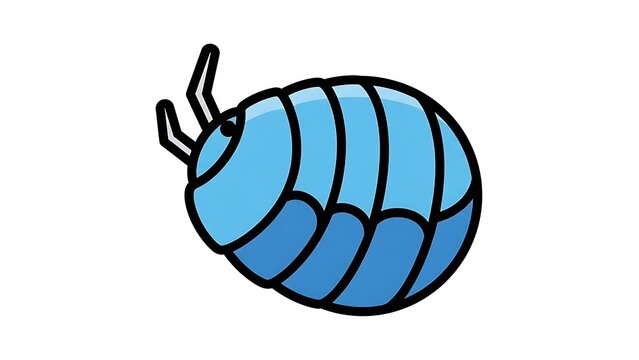 Simple Cartoon Pill Bug Illustration Isolated.