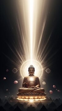 Buddha Meditating Peacefully Beneath a Bodhi tree
