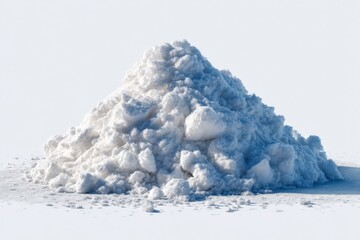 White snow piled in winter season on a plain background suitable for various uses in graphics or design projects