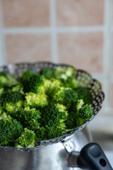  Steaming Broccoli in Metal Steamer