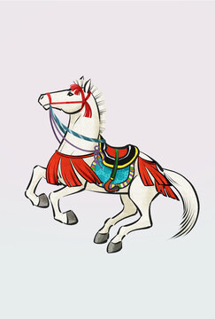 馬 午年 白馬 日本の馬 和風の馬