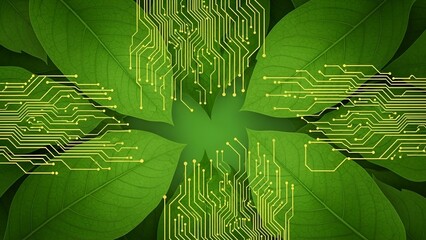 Sustainable Green Technology Digital Circuits on Natural Leaves