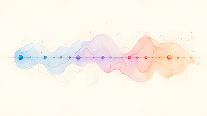 Abstract watercolor background with colorful lines and blue waves featuring a vector swirl pattern and artistic pink paint curves for a decorative wallpaper design template