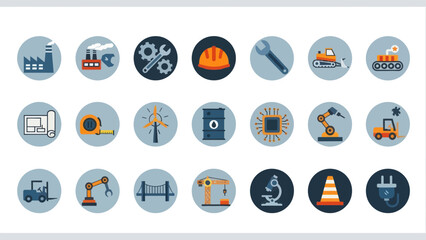 Collection of Industrial Icons and Symbols.