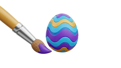 3D Easter Egg Decoration with Paintbrush