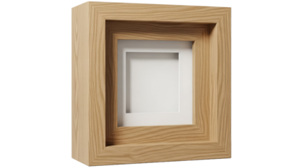Empty Wooden Picture Frame on White Background Mockup for Displaying Artwork_00x.png