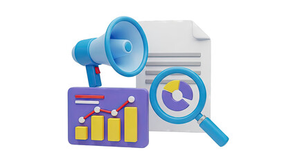 3D Icons: Marketing, Analytics, and Research