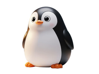 Fototapeta premium Adorable cartoon penguin character illustration isolated on transparent background