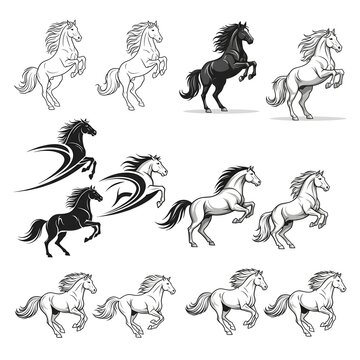 13 horse vectore illustration