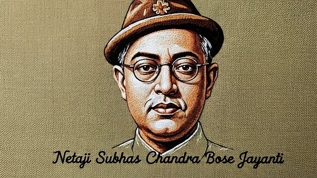 Netaji subhas chandra bose portrait on his jayanti
