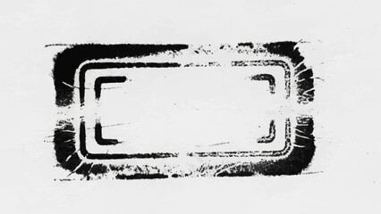 Black ink stamp with rectangular frame and corner brackets.