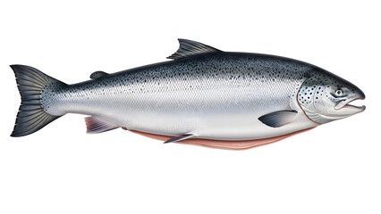 Obraz premium Salmon illustration on white background