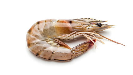 Naklejka premium Fresh Raw Shrimp Isolated on White Background