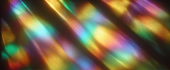 Obraz premium Rainbow light leaks burst with vivid beams creating delicate luminous patterns.