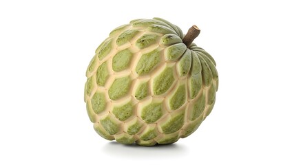 Obraz premium Single custard apple on a white background isolated on white background