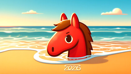 2026년 붉은말의 해 일러스트