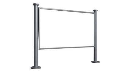 Fototapeta premium Blank white billboard on metal stand against Transparent background