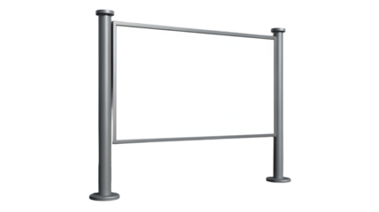 Blank white billboard on metal stand against Transparent background