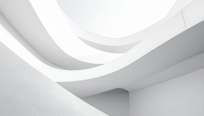 Futuristic abstract architectural 3d background featuring white geometric lines and gray paper texture curves in a light vector wave pattern for business template wallpaper design