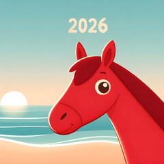 2026년 붉은말의 해 일러스트